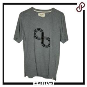 Hymn London Graphic Design Gray and Black Racetrack T-Shirt‎ Size Large